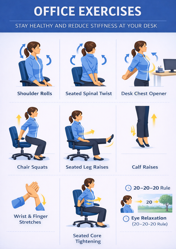 Read more about the article Top 10 Exercises You Can Do in the Office While Working